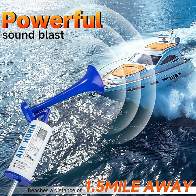 Air Horn for Safety, Loud HandHeld Air Horn for Boats Events Camping Reusable, Sports Pump Horn
