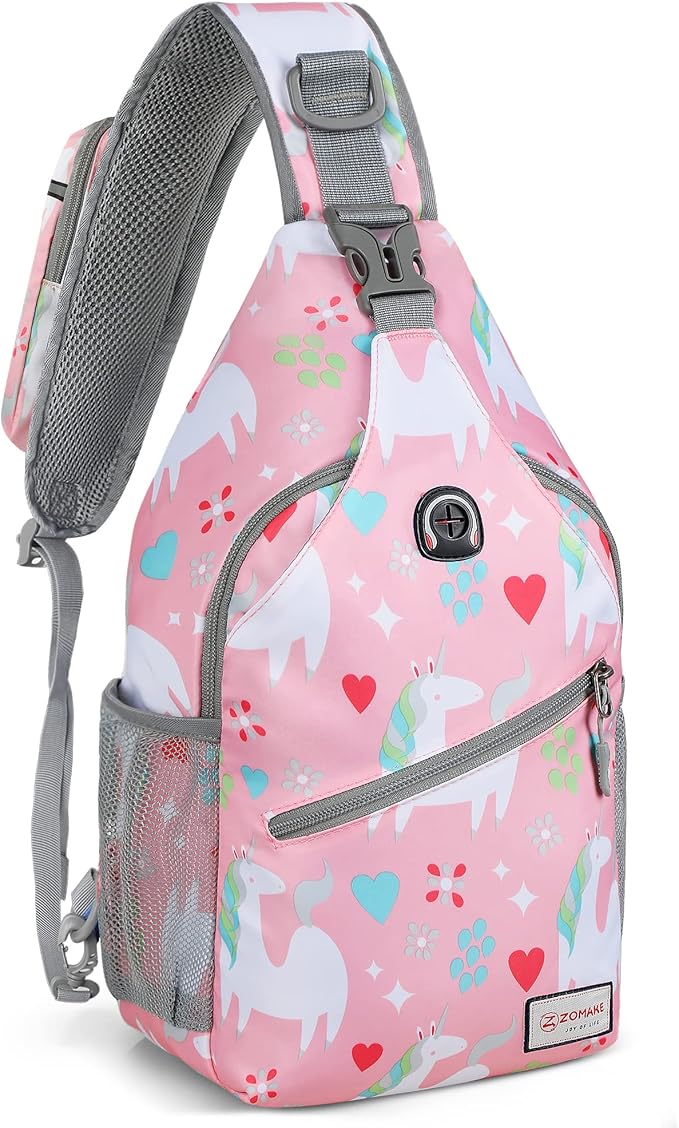 ZOMAKE Sling Bag,Small Crossbody Sling Backpack,Water Resistant Shoulder Daypack for Travel,Anti