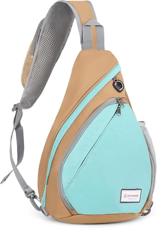 ZOMAKE Sling Bag,Small Crossbody Sling Backpack,Water Resistant Shoulder Daypack for Travel,Anti