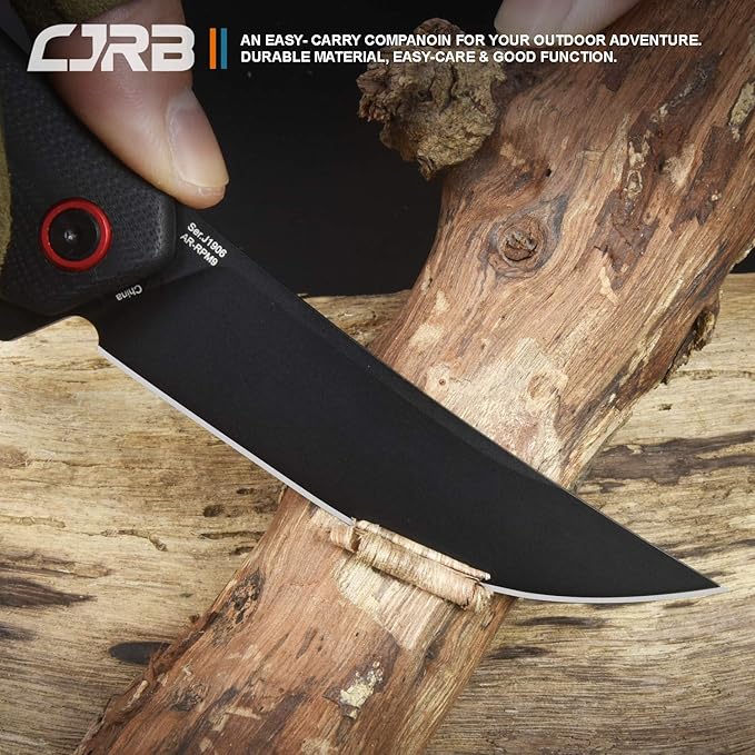 CJRB Tactical Knife, Small Folding Pocket Knife with AR-RPM9 Steel Blade and G10 Handle for Men