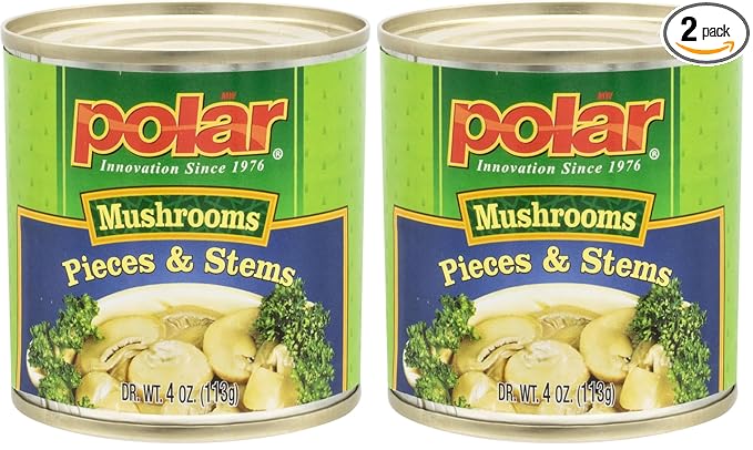 MW Polar Mushrooms, Pieces & Stems, 4 oz (Pack of 2), Great for Grilled, Sauteed, Soup, Chowder