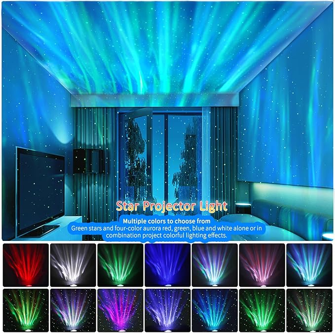 Galaxy Projector for Bedroom, Star Projector, White Noise with Bluetooth Speaker, Timer, Night
