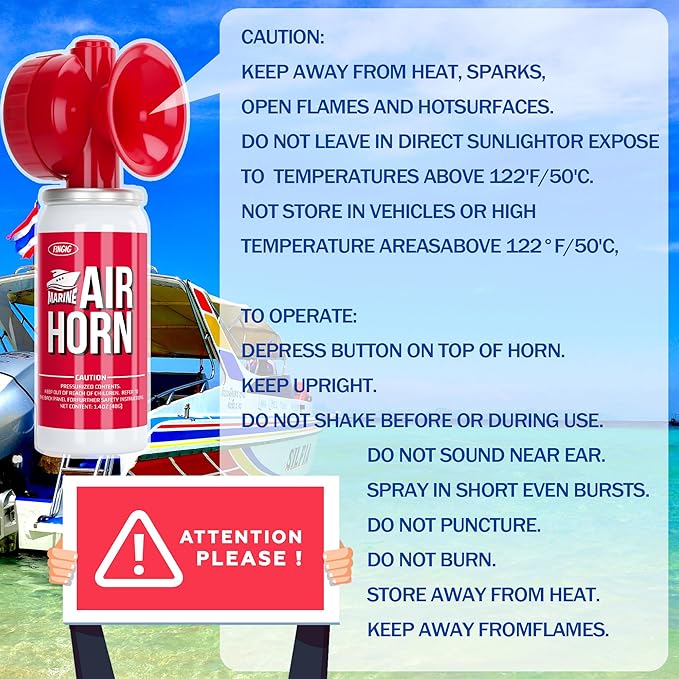 Air Horn 1.4oz 2pcs, Loud Mini Safety Boat Air Horn Can, Sports Event Starting Horn, Mini Small