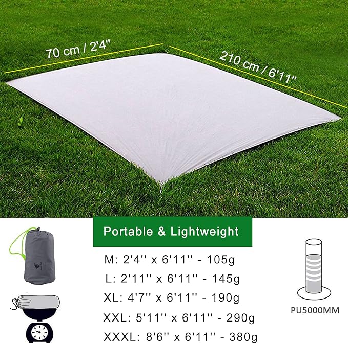 GEERTOP Portable Waterproof Tent Footprints Lightweight Camping Tent Ground Sheet Mat Sunshade