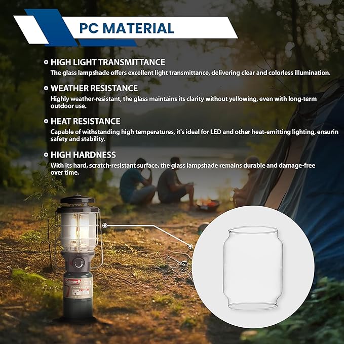 American Mantle Replacement Lantern Globe for Coleman Northstar Lanterns - 3.87"x4.6"x5.9"