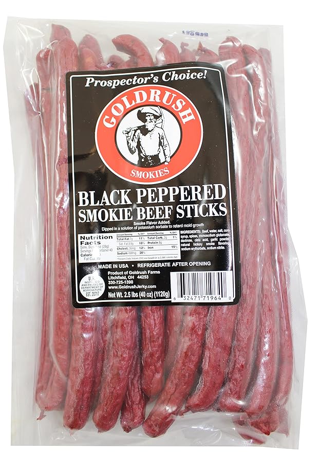 Gold Rush Black Pepper Beef Sticks (Smokies) 2.5 Lb.