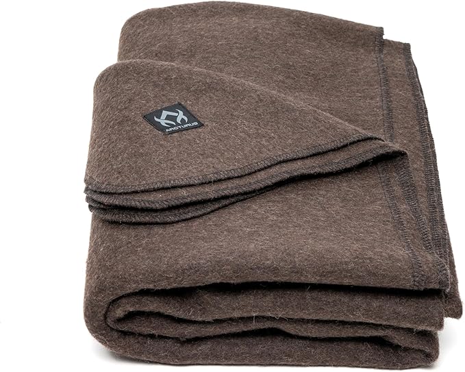 Arcturus Military Wool Blanket - Warm, Thick, Washable - Great for Outdoors, Camping, Stadium