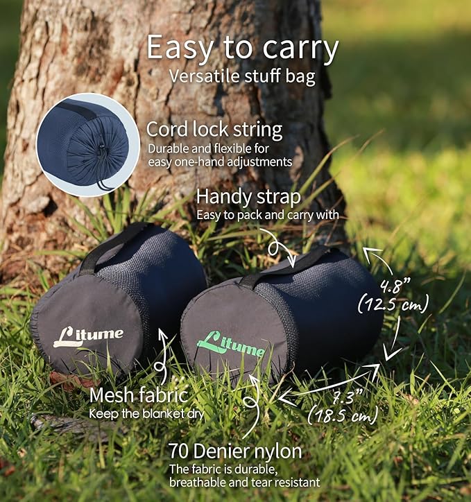 Travel Camping Blanket Lightweight and Breathable, 67 x 48 in Soft Airplane Flight Blanket for