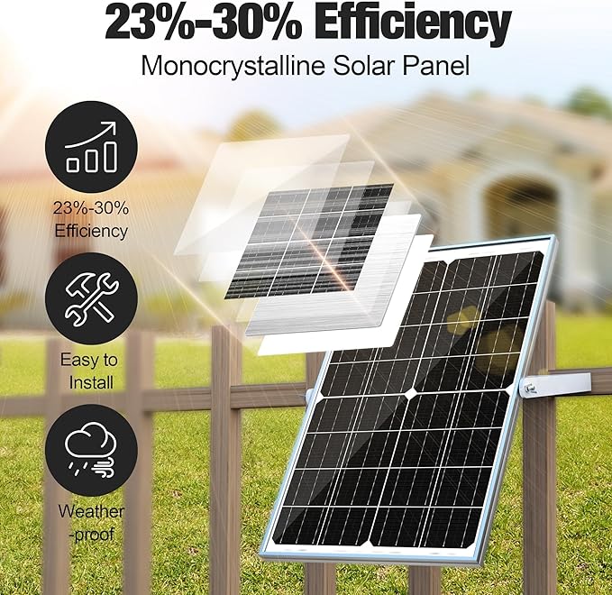 SOLPERK 15W Solar Battery Charger 12V Waterproof Solar Panel Charger + Upgrade 8A Charge