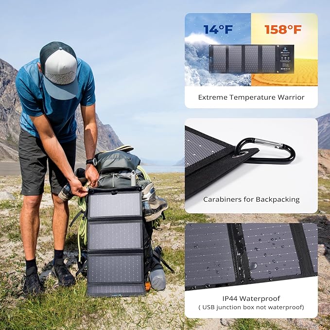 [Upgraded] BigBlue 3 USB Ports 28W Solar Charger(5V/4.8A Max), Portable Foldable Solar Panel for