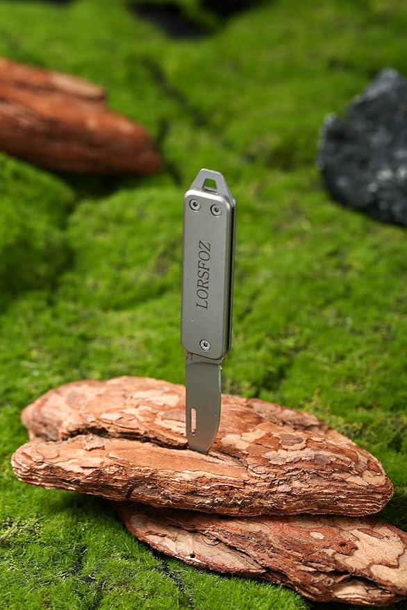 Stainless steel mini folding knife, portable key chain knife and small portable grindstone and