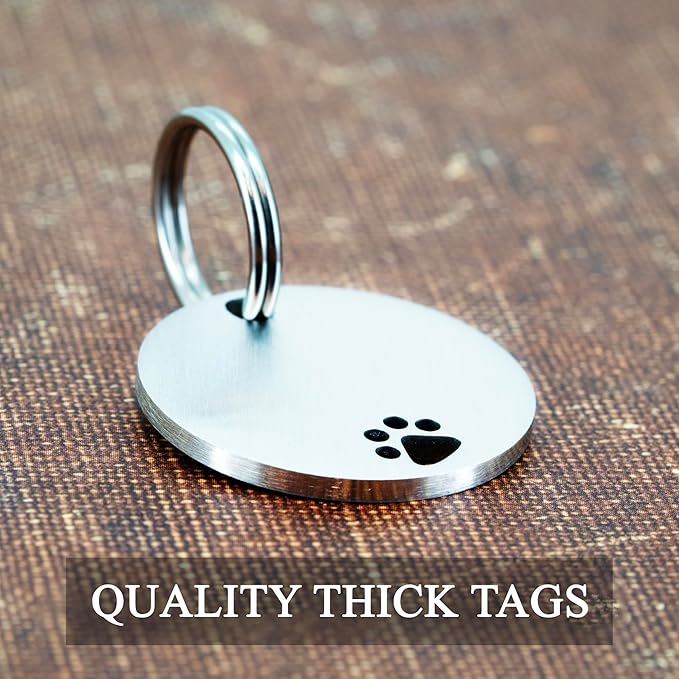 Ultra Joys Dog Tags Personalized for Pets - Hollow Paw Custom Pet ID Tag - Engraved Dog Tag for