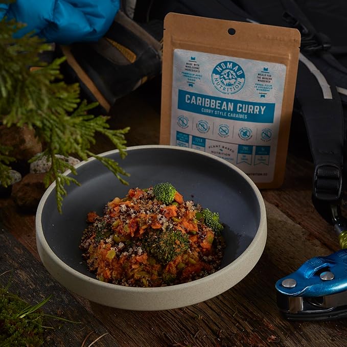 Nomad Nutrition Caribbean Curry | Instant Freeze Dried Backpacking & Camping Food | Plant-Based