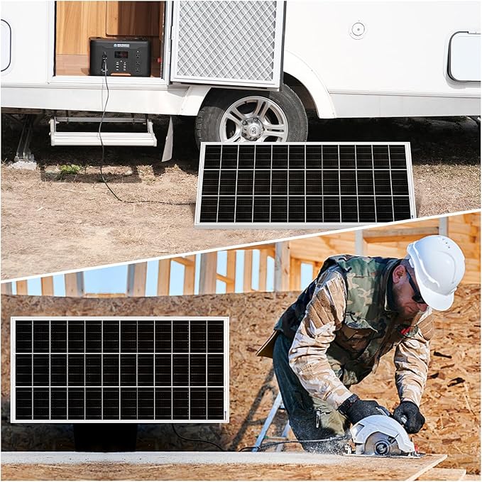 ECO-WORTHY 195 Watt Solar Panel 12 Volt Monocrystalline Solar Panel High Efficiency PV Module Power