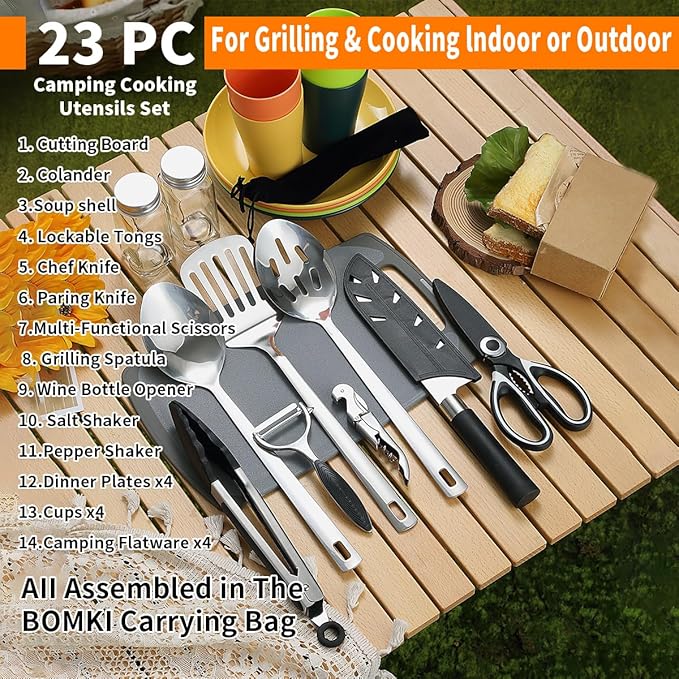 Berglander Camping Essentials, Camping Cooking Utensils Set, Camping Accessories Gear Must Haves