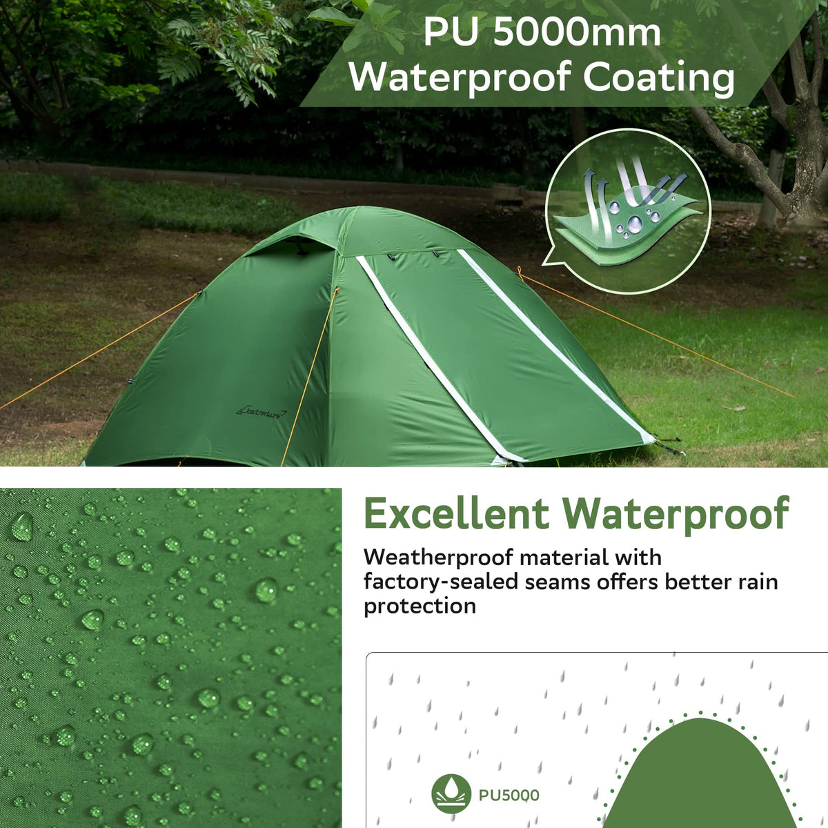 Clostnature 2 Person Lightweight Backpacking Tent, Camping Tent