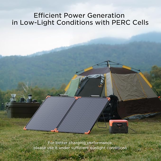 100 Watt Portable Solar Panel with 20A PWM Controller,Camper Essentials,19V Foldable Solar Panel