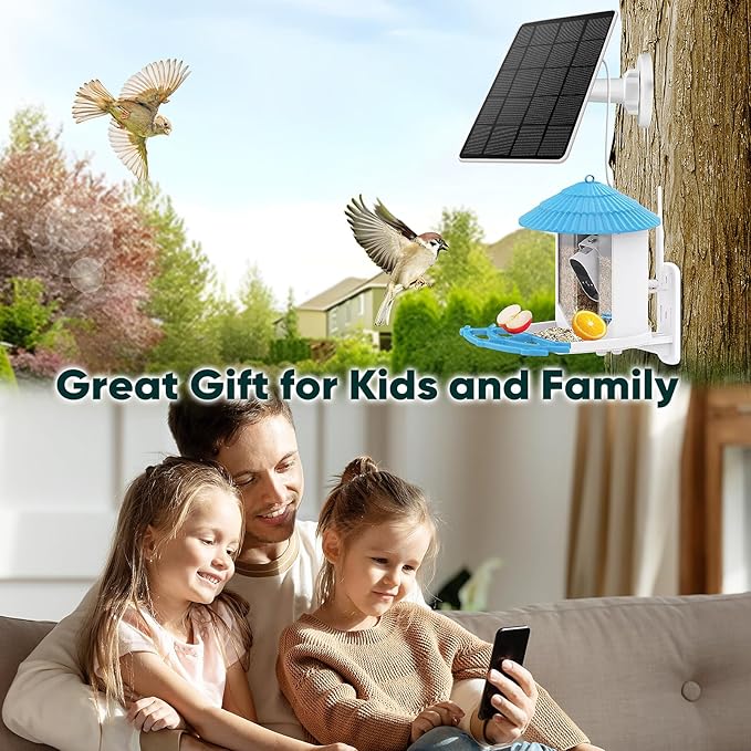 Solar Panel for Bird Feeder, Continuously 3W Power Supply for Your Bird Feeder Camera, Type-C Plug