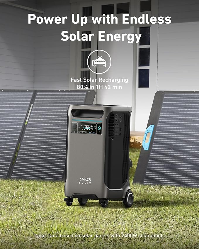 Anker SOLIX F3800 Portable Power Station, 3840Wh, LiFePO4 Batteries, Ultra-High 6000W AC Output