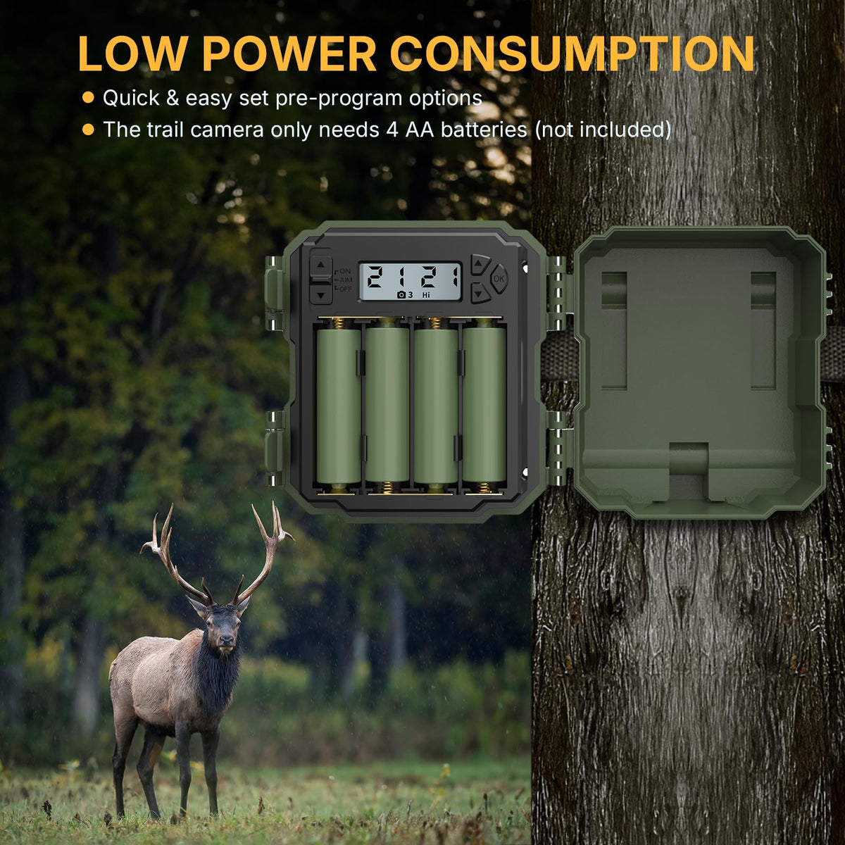 WOSPORTS Trail Camera - 24MP, 1080P, Mini, Waterproof, Fast Trigger - product view 2
