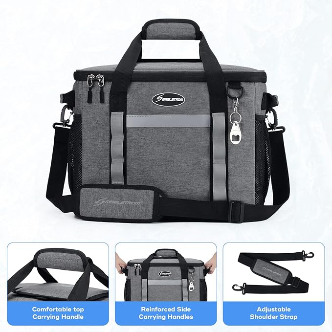 Maelstrom Collapsible Soft Cooler Bag, 24/30/60/75 Cans Beach Cooler, Ice Chest, Leakproof &