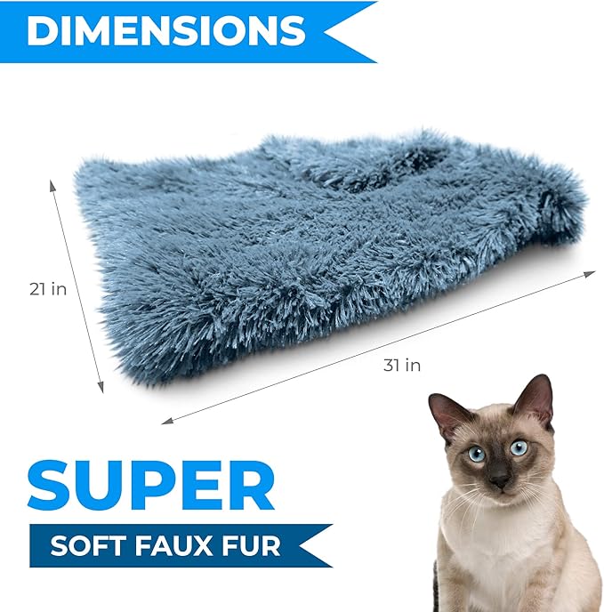 Whiskers & Friends Cat Bed Dog, Cat Beds for Indoor Cats, Orthopedic Soft Fluffy Round Calming Pet