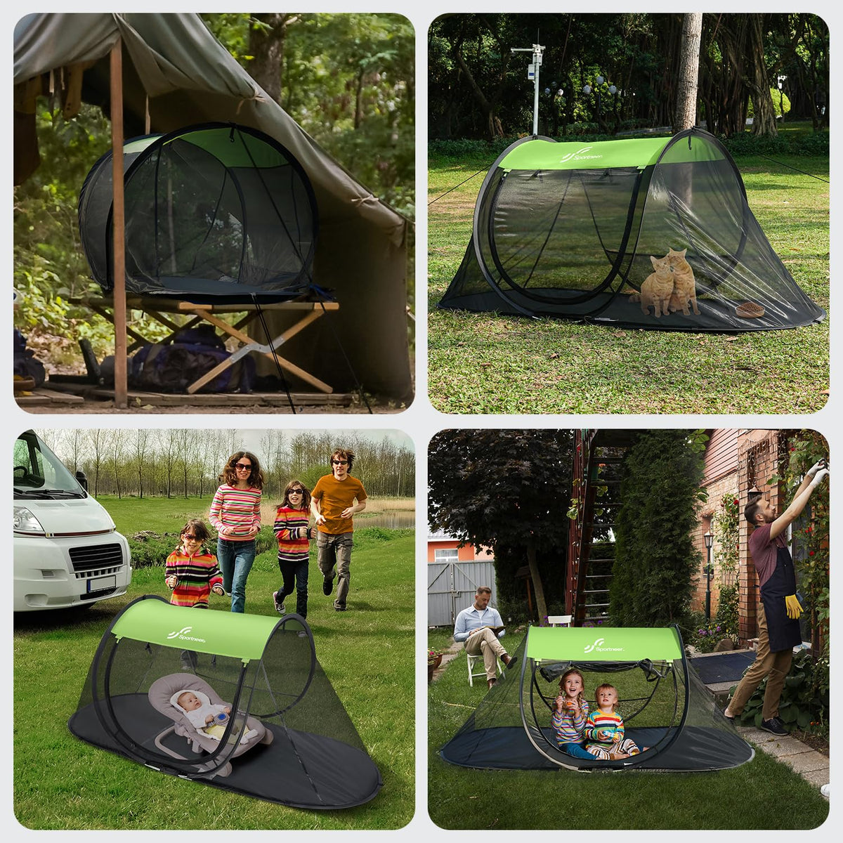Sportneer Pop-Up Mosquito Net Tent, Instant Setup Camping Shelter for Cot or Ground, Breathable