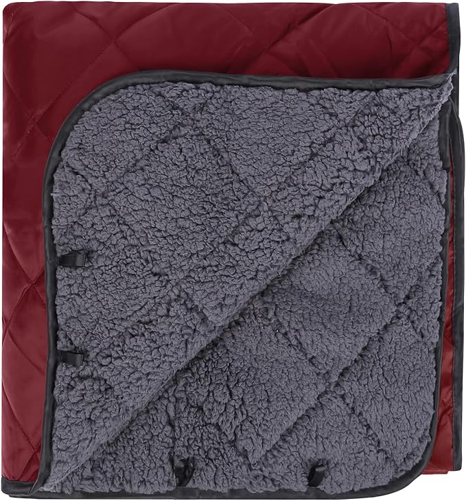 REDCAMP Large Warm Blanket with Sherpa Lining, Cold Weather Outdoor Blanket Windproof for Camping