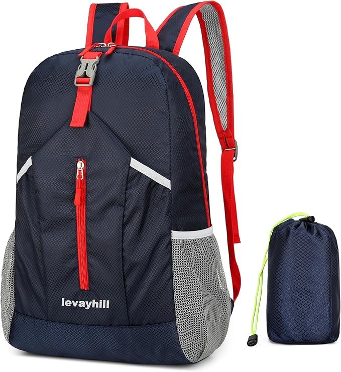 25L Foldable Hiking Backpack Lightweight Packable Basic-Daypack Collapsible Bag Water-Resistant