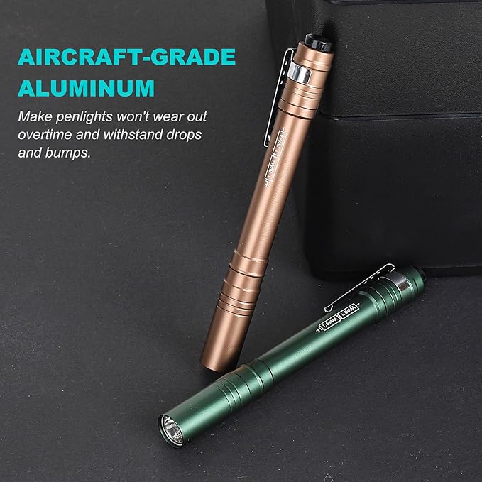 FASTPRO 6-Pack Pen Light, Aluminum LED Penlights with Batteries Included & Pre-Installed, Pocket