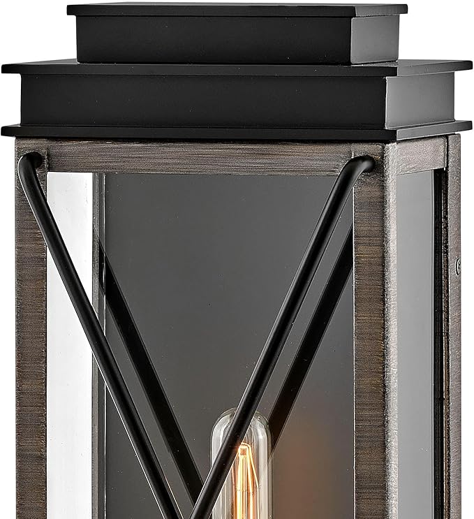 Hinkley Montecito Medium Wall Mount Outdoor Lantern - Modern, 1-Light, Aluminum, Clear Glass