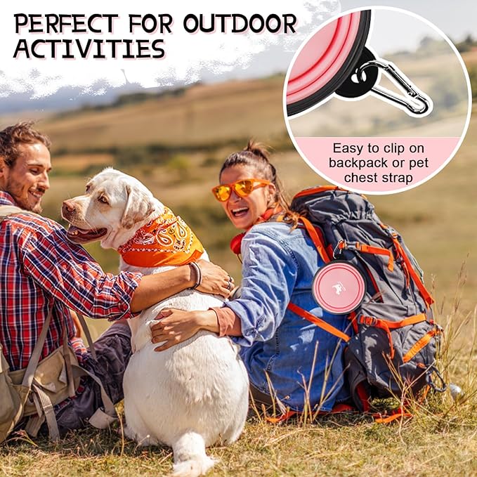 Collapsible Dog Bowls for Travel, 2-Pack Dog Portable Water Bowl for Dogs Cats Pet Foldable Feeding