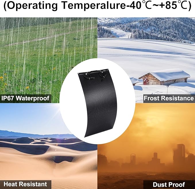 400W Semi-Flexible Solar Panel 12V Monocrystalline Ultra-Flexible Bendable Mono Off-Grid Charger