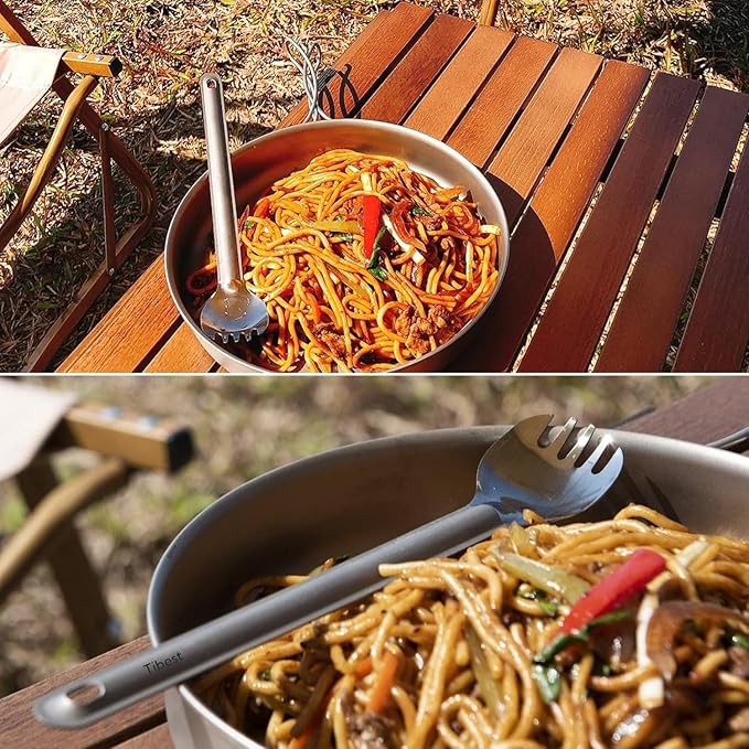 Titanium Spork Long Handle, Ultra Lightweight Camping Utensil for Backpacking Camping, Hiking