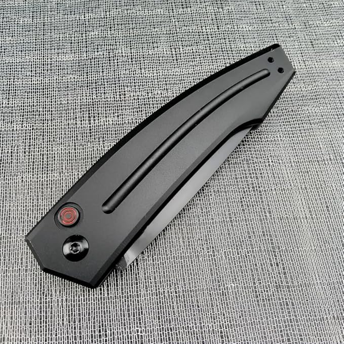 3.31'' D2 Steel Blade Aluminum Handles Speed Safe Botton Fast Opening Folding Knife with Pocket