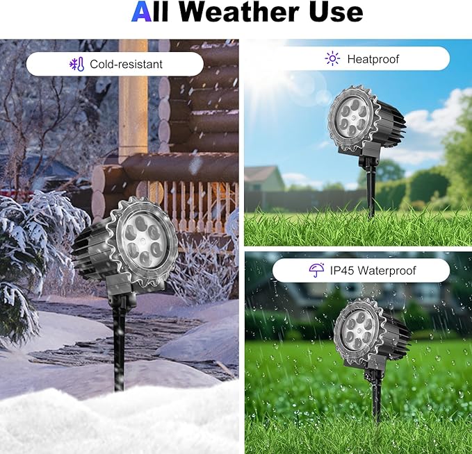 Matekxy Halloween Projector Lights Outdoor, 2025 Upgraded 3D Brighter Green&Red Decoration LED