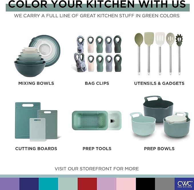 COOK WITH COLOR Silicone Cooking Utensils, Kitchen Utensil Set, Easy to Clean Silicone Kitchen