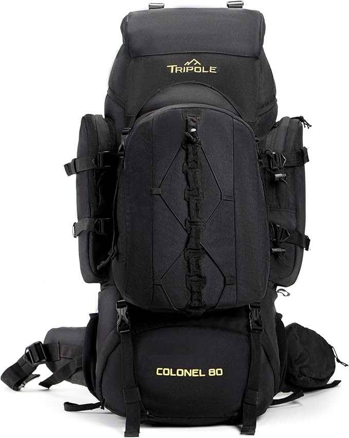 Tripole Colonel 80 Litres Internal Frame Trekking and Hiking Rucksack + Detachable Day Pack, Rain