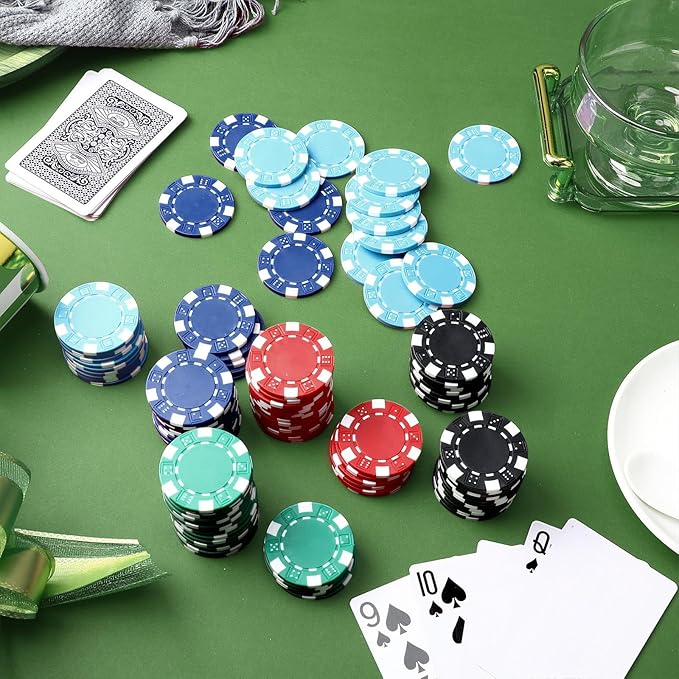 100 Pcs 11.5 Gram Poker Chips ABS Monte Carlo, 40 mm Bingo Chips Tokens Markers Blank Counting Bulk