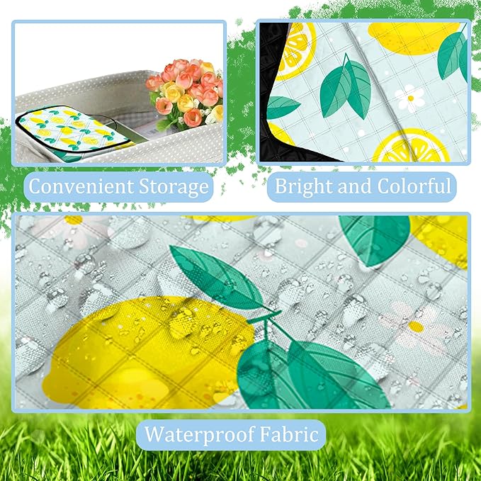 Extra Large Picnic Blanket Waterproof,80"x 80"Foldable Machine Washable Beach Blankets,Outdoor