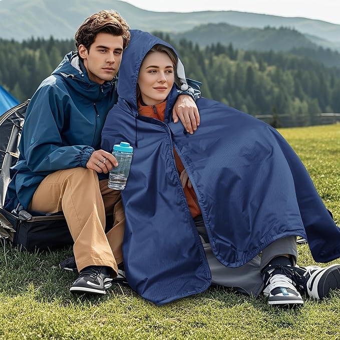Fleece Waterproof Outdoor Blanket - Windproof Stadium Blanket for Camping, Picnics, and Sports Stay