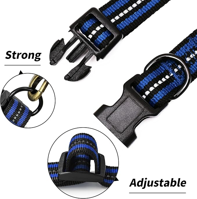 Mile High Life Reflective Dog Collar | Nylon Pet Collars wiith Buckle | Light Weight Puppy Collars