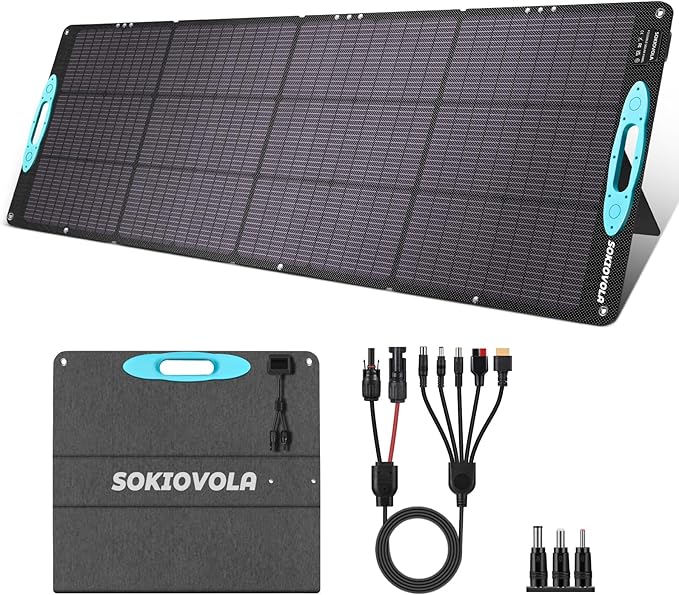 N-Type 16BB 200W Portable Solar Panels for Power Station,IP68 Waterproof ETFE Foldable Solar Panel