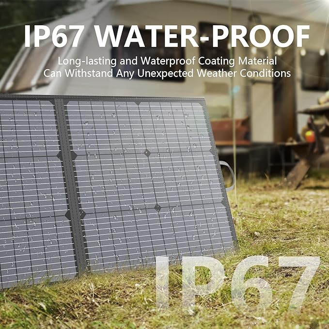 Solar Charger 110W Portable Solar Panel, IP67 Waterproof Foldable Solar Panel kit with 20V Output
