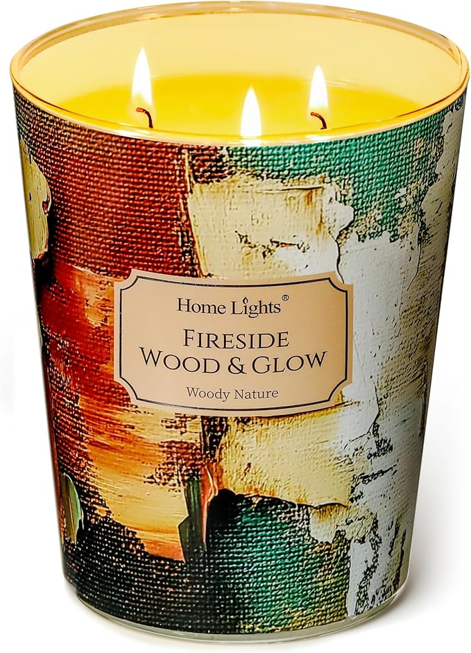HomeLights 3-Wick Candles for Home Scented - 34oz Soy Wax Blend Candle Long-Lasting Fragrance