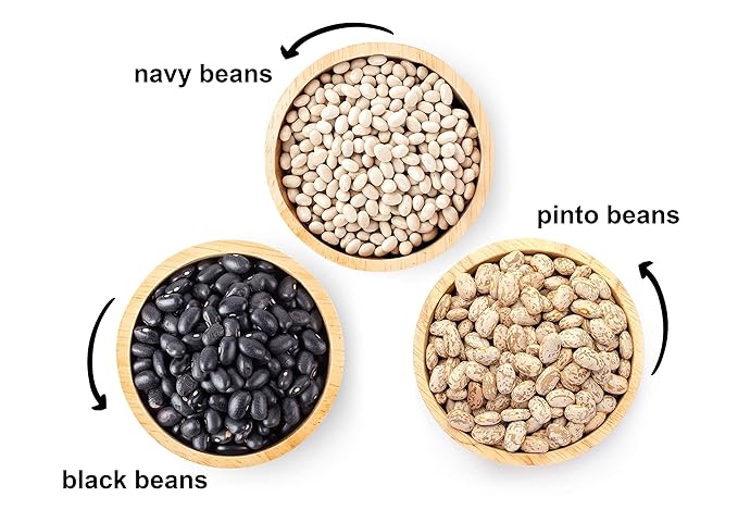 Food to Live Premium Dry Beans Bundle, 3 Pack - Black Beans (5 LB), Pinto Beans (5 LB), Navy Beans