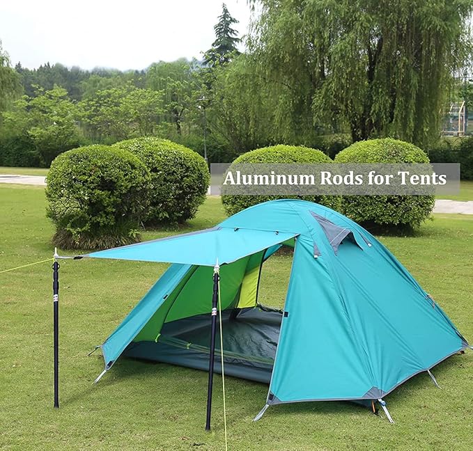 HIKEMAN Tent Poles Camping Poles for Tarp Awning Canopy Porch Sun Sails Tarpaulin Headroom