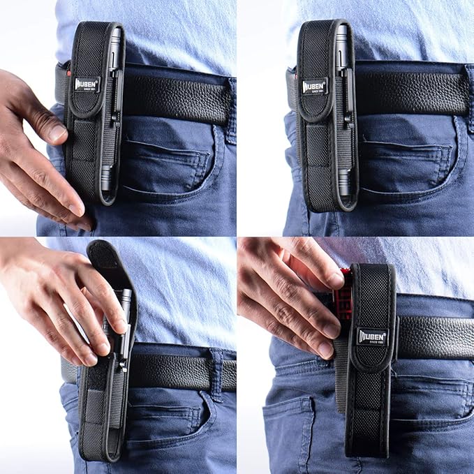 WUBEN Flashlight Holster LED Tactical Flash Light Nylon Pouch Holder Belt Adjustable Heavy Duty