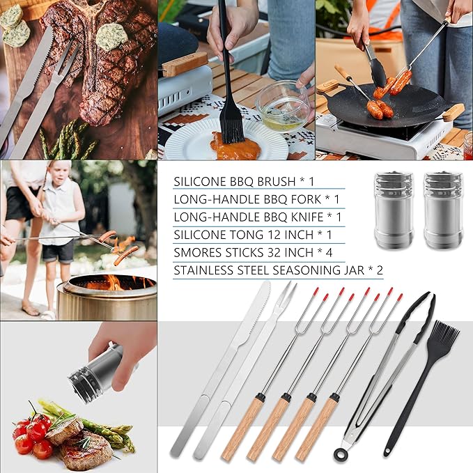 Camping Cooking Essentials Utensils Set - Camp Cookware Kitchen Accessories Kit, Camper Gear Must