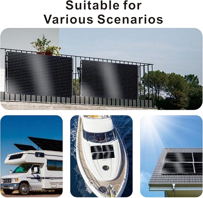 200W Flexible Solar Panel Kit Lightweight Monocrystalline Ultra-Flexible Bendable Mono Off-Grid
